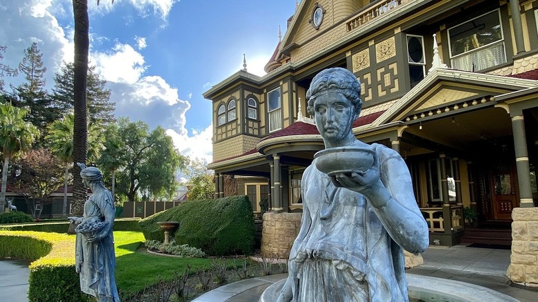 stone statues at winchester mystery house