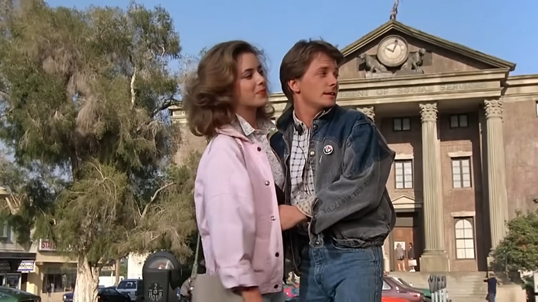 Jennifer and Marty at Hill Valley Courthouse