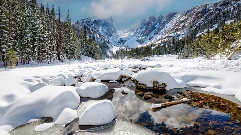 snowy mountain scene in Colorado