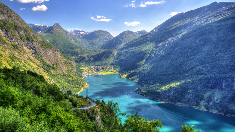 colorful, lush Geirangerfjord area