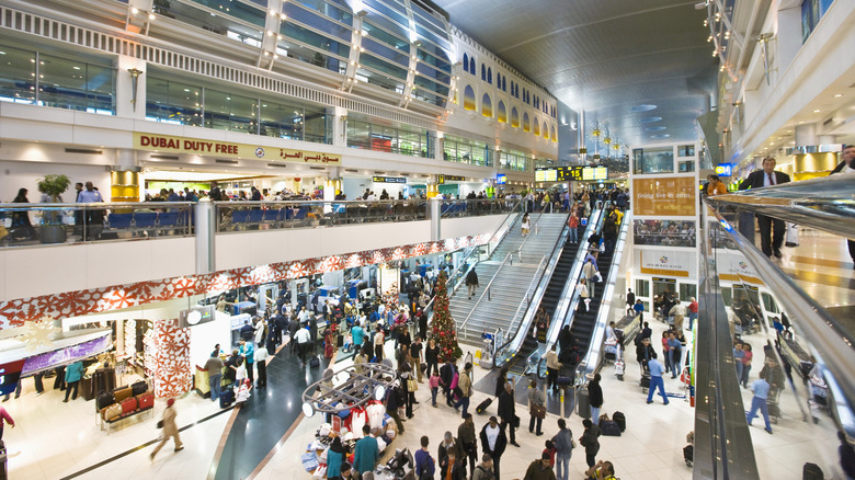 View of a busy airport terminal