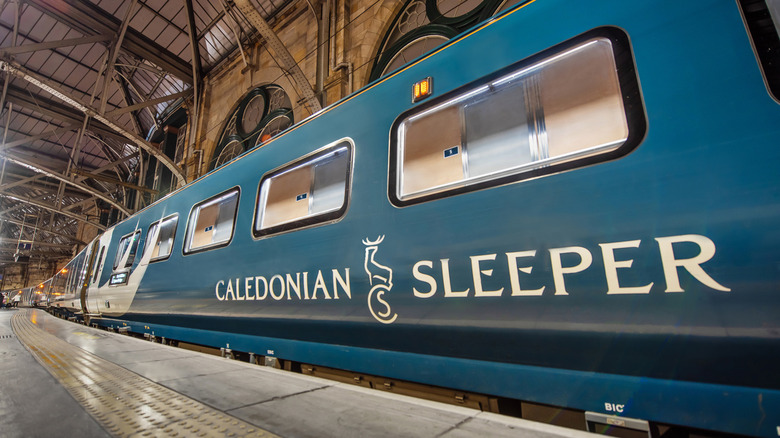 Close-up of Caledonian Sleeper Train