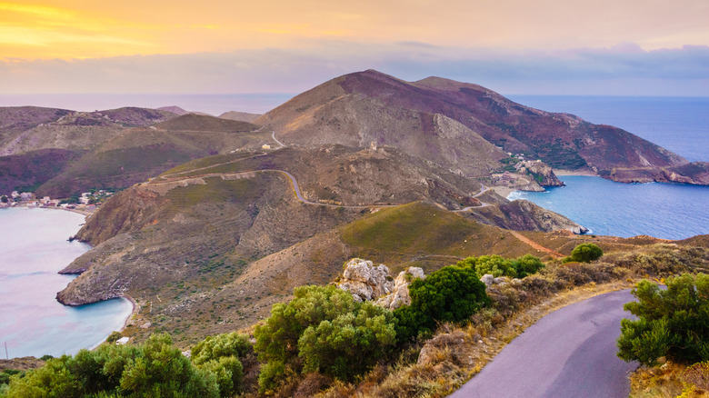 road with sea and mountain views