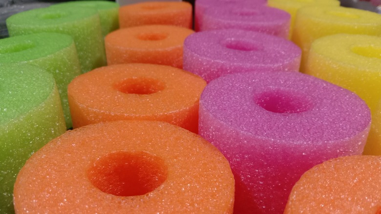 Pool noodles with a hollow center