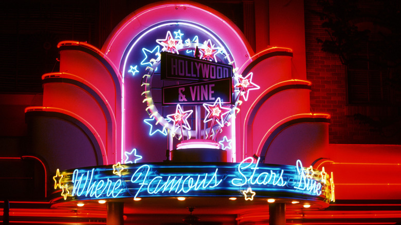 Hollywood & Vine neon signage at Disney's Hollywood Studios
