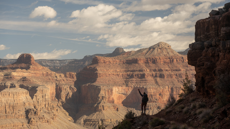 Hiker on the Hermit Trail in the Grand Canyon