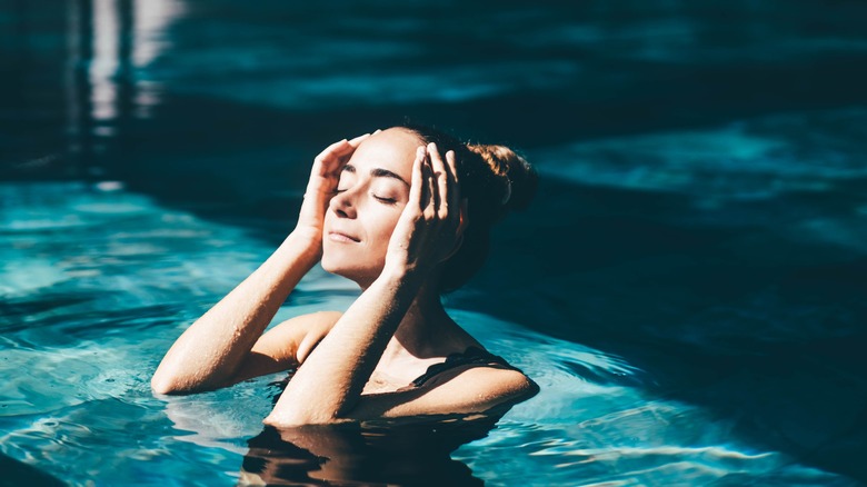 women in spa pool