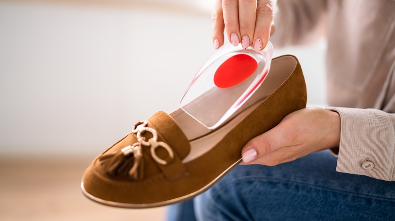 gel insoles in a pair of shoes