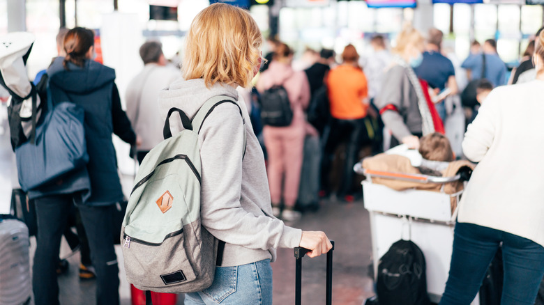 Traveler going through the TSA