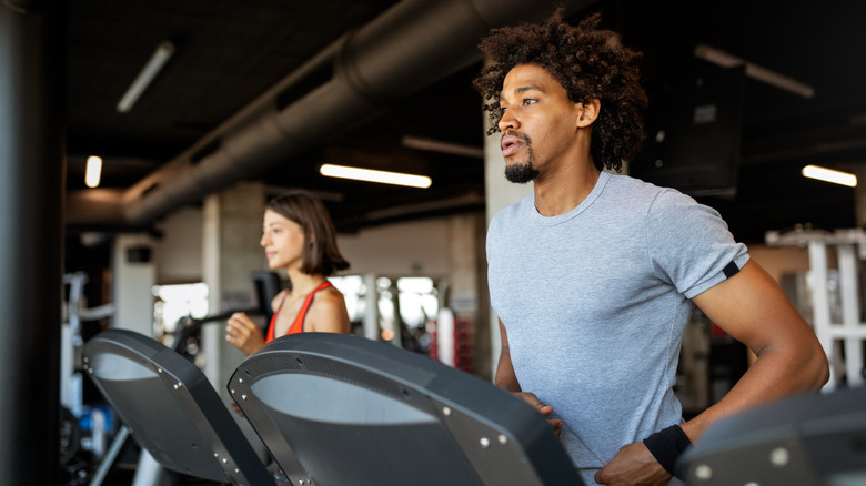 people on treadmills