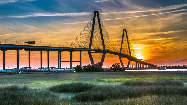 Charleston's Ravenel Bridge at sunset