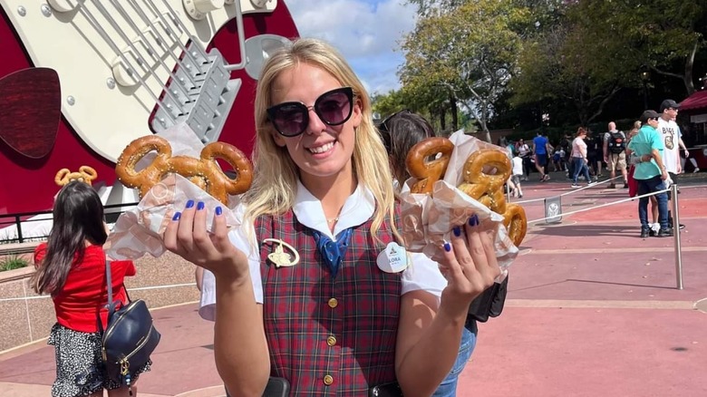 Disney VIP guide with pretzels