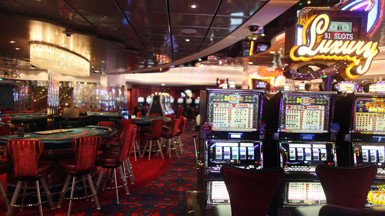 Slot machines onboard a cruise ship