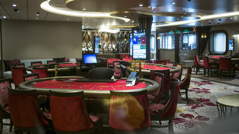 interior of an empty casino on a cruise ship