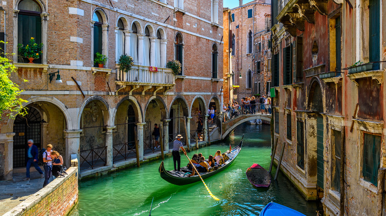 Gondola ride through Venice