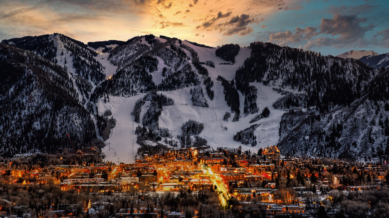 Evening view of Aspen, Colorado