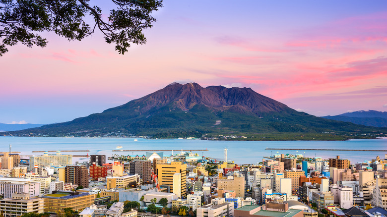 Kagoshima city and volcano