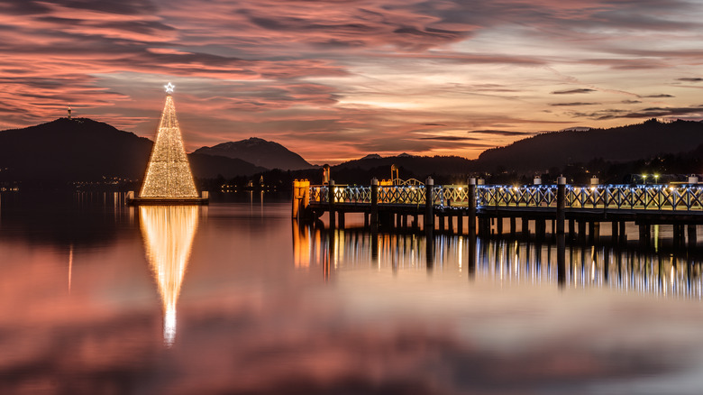 Floating Christmas tree in Klagenfurt