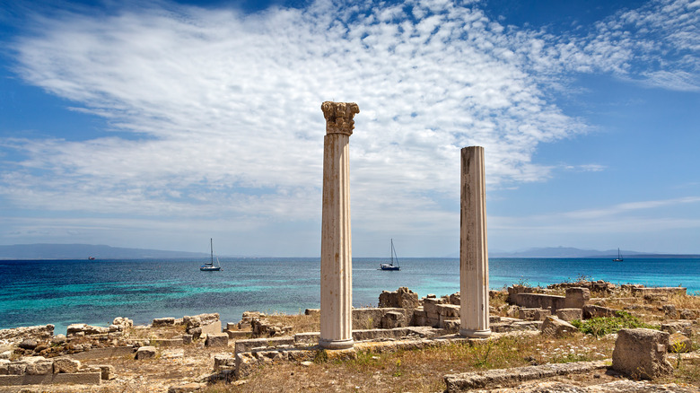 Roman ruins Sardinian coast