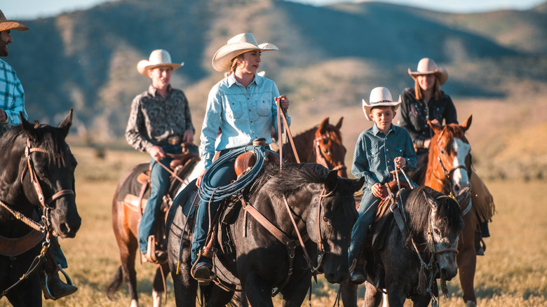 Family dude ranch vacation horseback