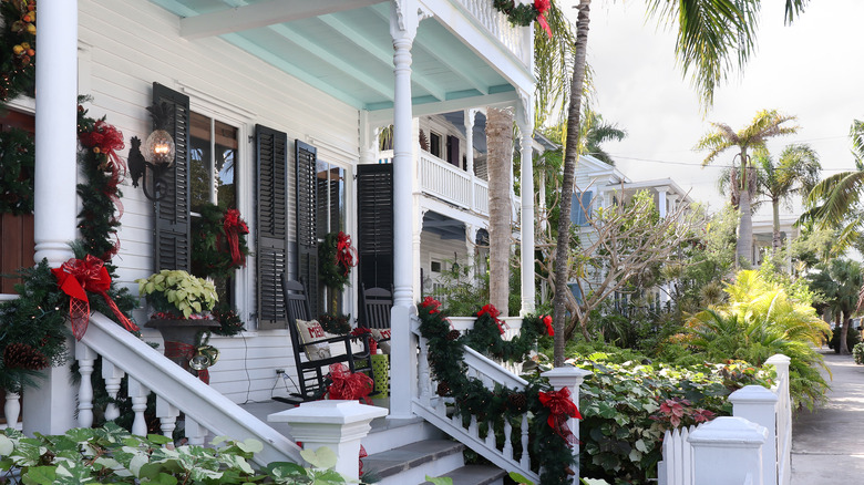 Key West home at Christmas