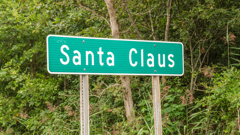 Santa Claus town sign