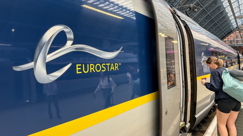 person boarding eurostar