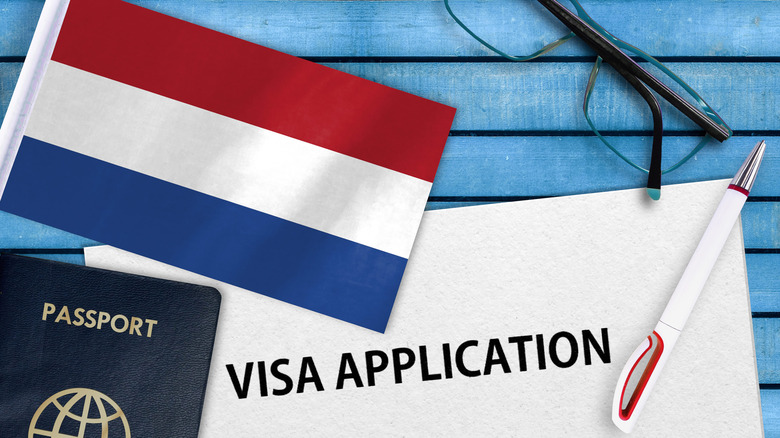 visa application dutch flag glasses