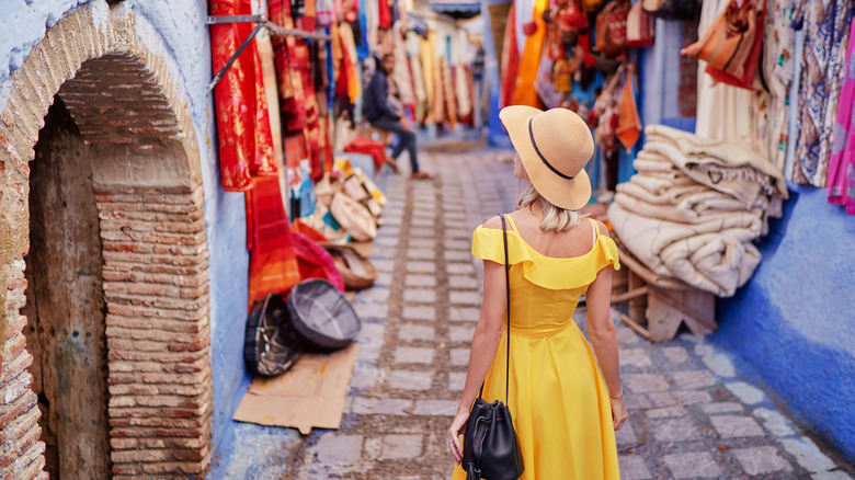 Exploring a colorful medina