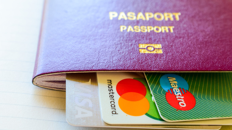 Passport with credit cards