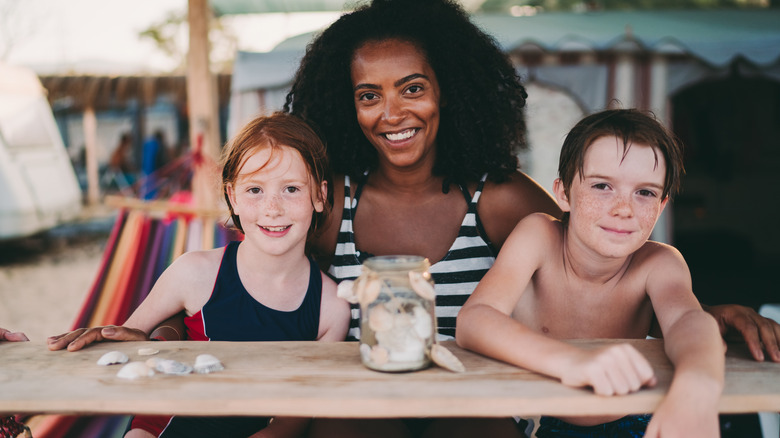 Woman with children