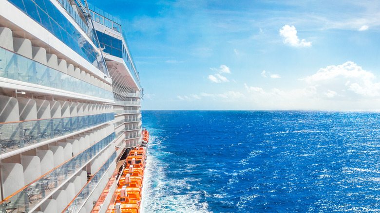 view of cruise ship balconies