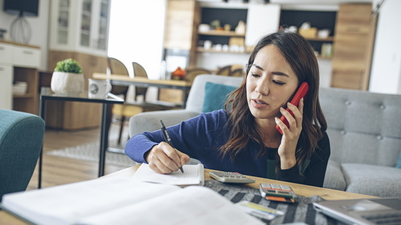 Woman making a call