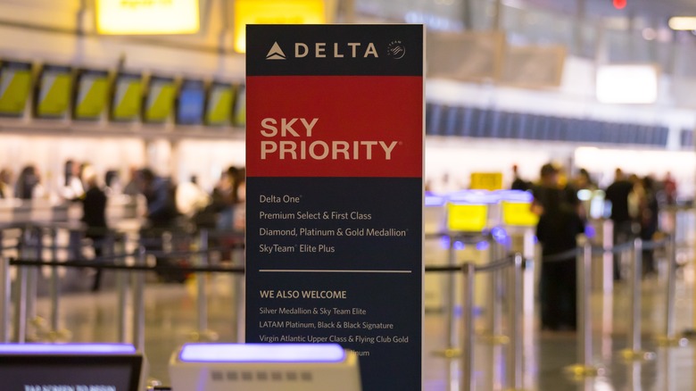 Delta Sky Priority Sign