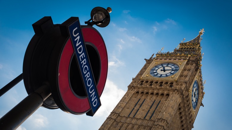 Big Ben and the London Underground sign