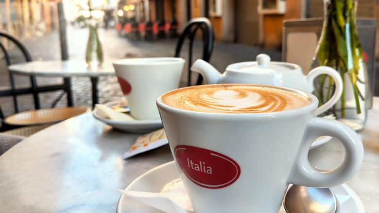 Early morning cappuccino in Italy