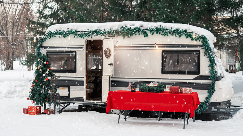 RV in snowy weather