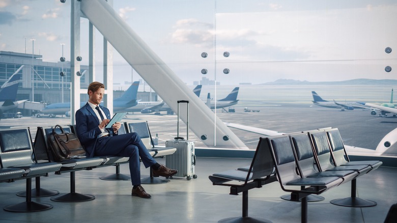 Passenger waiting at a gate