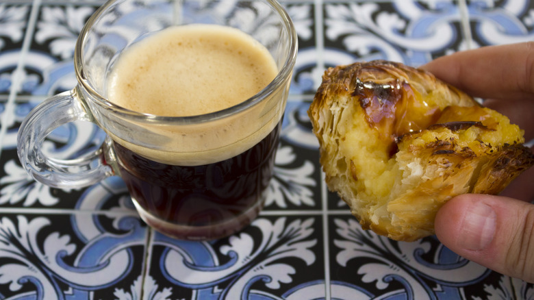 pastry and shot of espresso