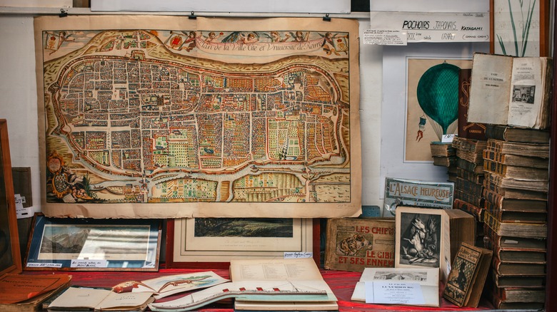 antique books at a Bouquinistes stall