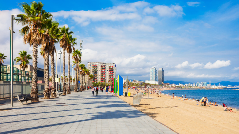 La Barceloneta beach and its boardwalk