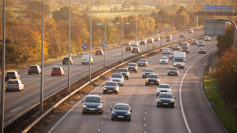 cars on motorway