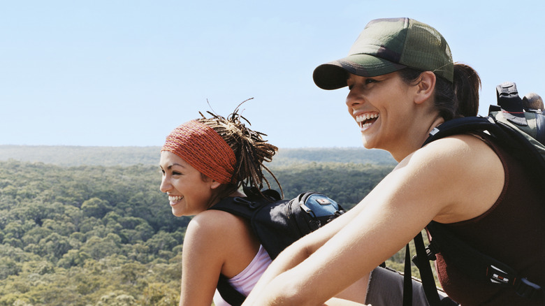 Two hikers smiling 