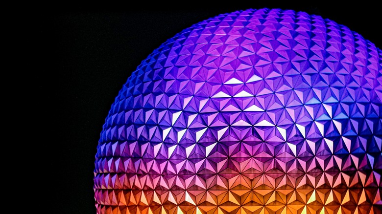 EPCOT's Spaceship Earth at night