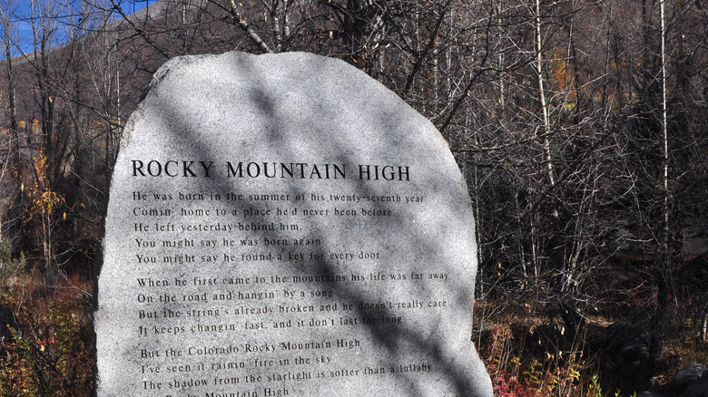 Boulder with lyrics engraved