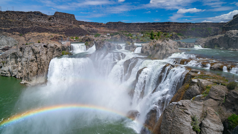 A rainbow over Shoshone Falls on the Snake River in Idaho