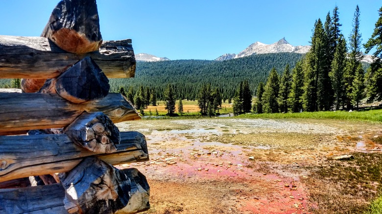 Fence and mountain landscape in Soda Springs, Idaho