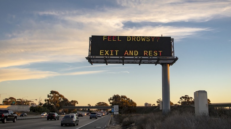 drowsy driving warning sign