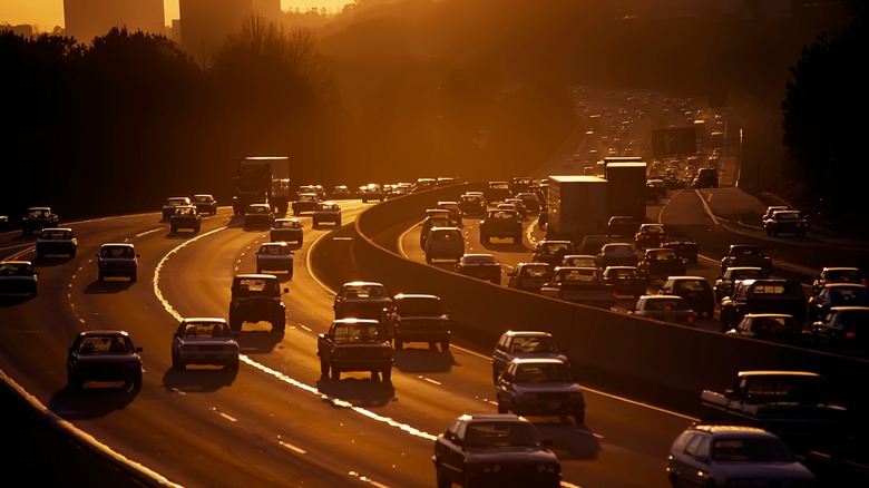 Sunset traffic on I-285