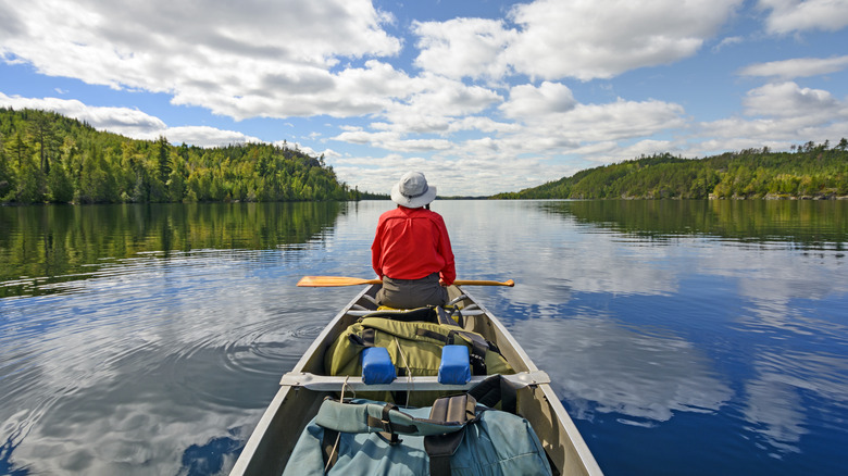 Person in canoe boundary waters